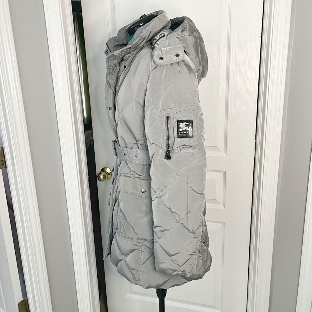 Burberry Weatherproof Puffer Goose Down Belted Pocket Nova Check Hooded Coat - Picture 5 of 14